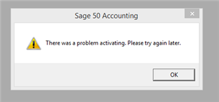 sage 50 activation error