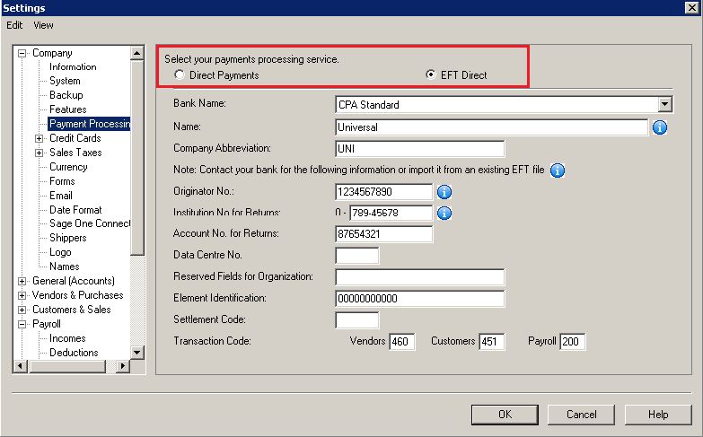 Sage eft Preliminary Setup