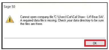 Cannot Open Company File