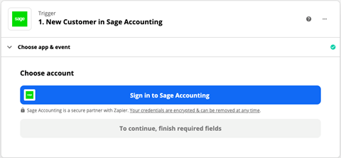 trigger new customer in sage accounting