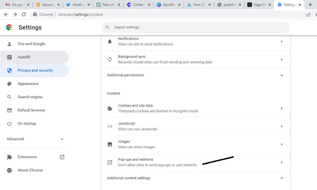 chrome pop up and redirects.PNG