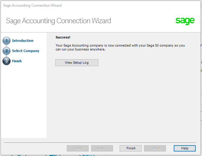 connect sage accounting company with sage 50 company data
