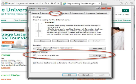 internet explorer privacy settings