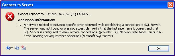 sage 300 cannot connect to server