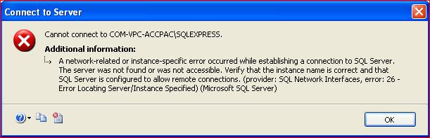 sage 300 cannot connect to server