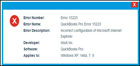 QuickBooks error 15223