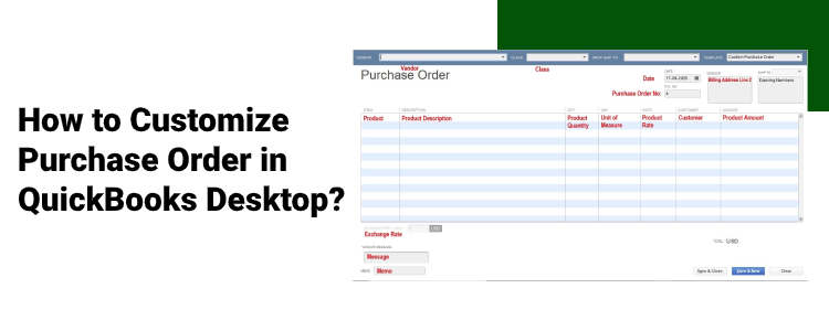 Customize Purchase Order in QuickBooks