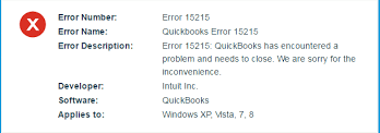 QuickBooks Error Code 15215