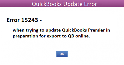 QuickBooks error 15243