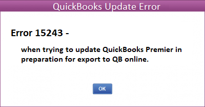 QuickBooks error code 15243