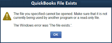 QuickBooks the File you Specified Cannot be Opened