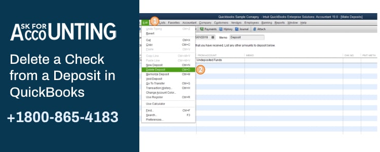 Delete a Check from a Deposit in QuickBooks