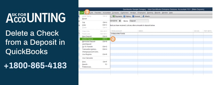 Delete a Check from a Deposit in QuickBooks