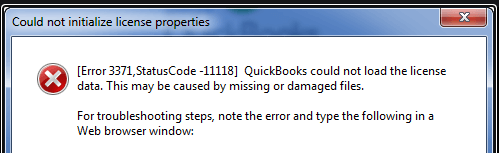 quickbooks error 3371 status code 11118