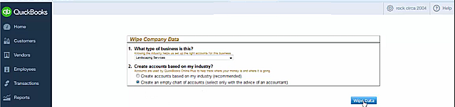 Clear QuickBooks Data