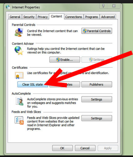 Clear SSL State Internet Explorer
