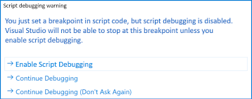 Enable Script Debugging Warning