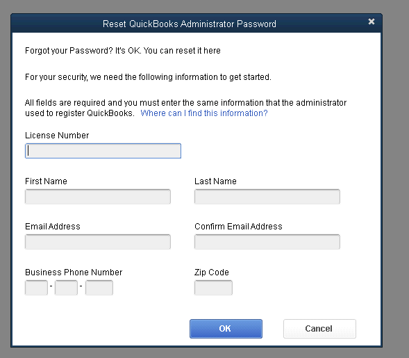 QuickBooks Automated Password Reset Tool