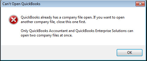 QuickBooks Already has a Company File Open