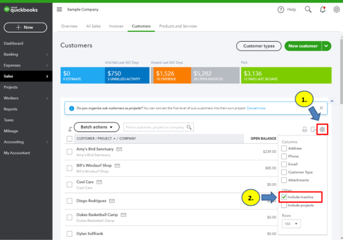 Delete Customer in QuickBooks