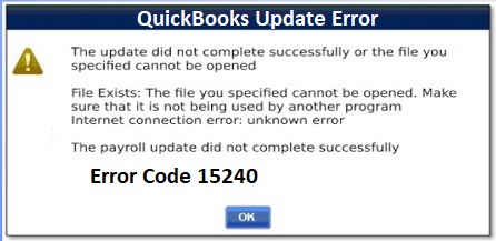 QuickBooks Error Code 15240