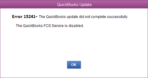 QuickBooks error 15241