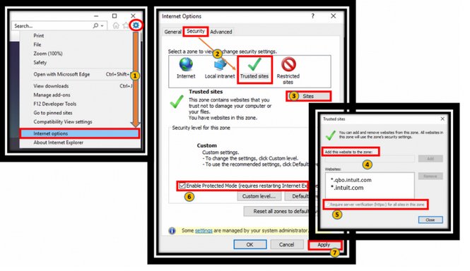 internet explorer setting