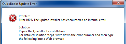 QuickBooks Error Code 1603