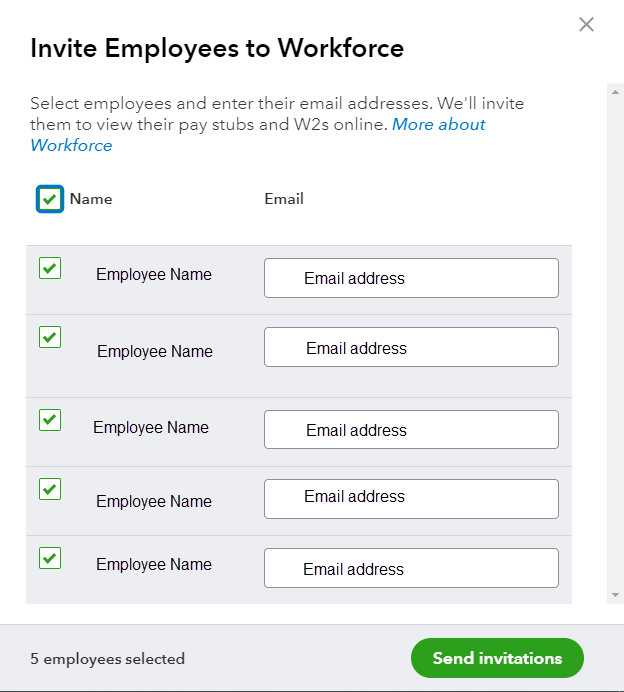 invite employee to workforce