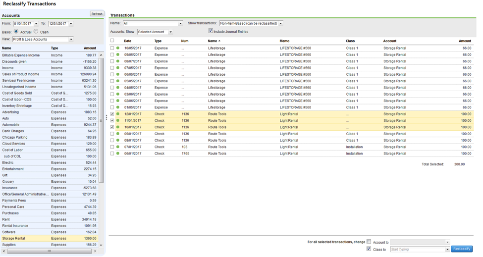 QuickBooks Online Reclassify Transactions