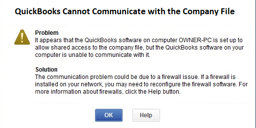 quickbooks cant communicate with company file 1