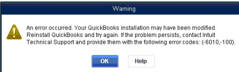 QuickBooks error code 6010