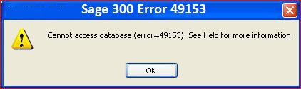 Sage error 49153