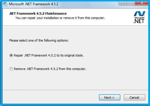 Repair Microsoft .NET Framework