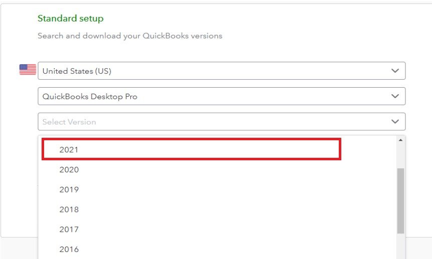 QuickBooks Desktop version 2021