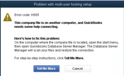 QuickBooks error H505