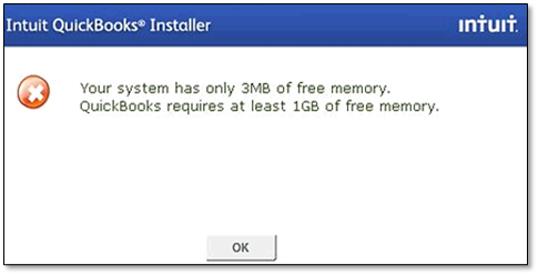 don’t have enough system memory to install QuickBooks